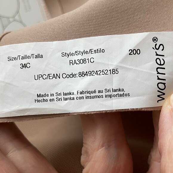 Warner's No Side Effects Collection Underwire Nylon T Shirt Bra Taupe 34C NWT - Picture 9 of 11